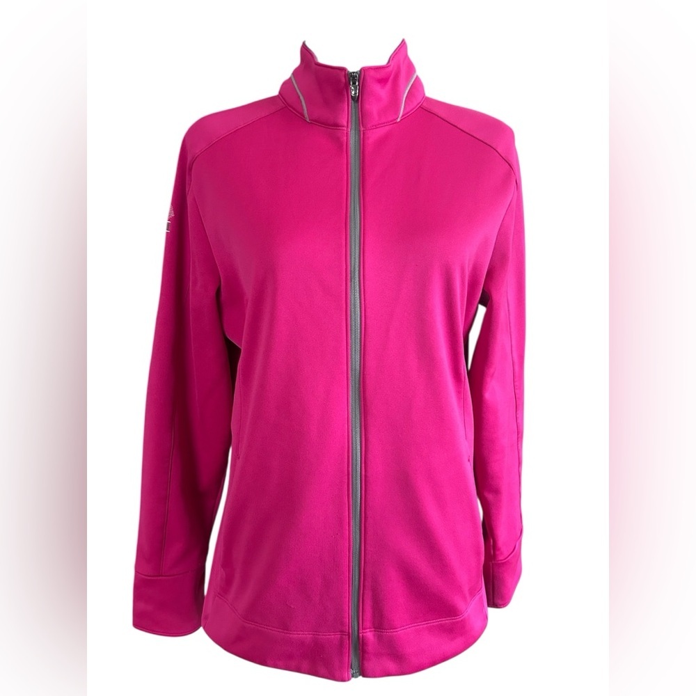 Under Armour Pink Full Zip Fleece Jacket Athleisure Gym Layer Women’s Size Med